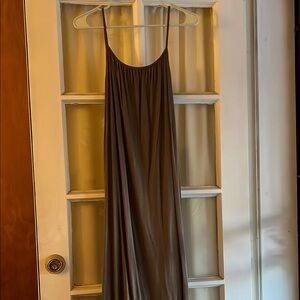 H&M Brown Sleeveless Maxi Dress with Spaghetti Straps